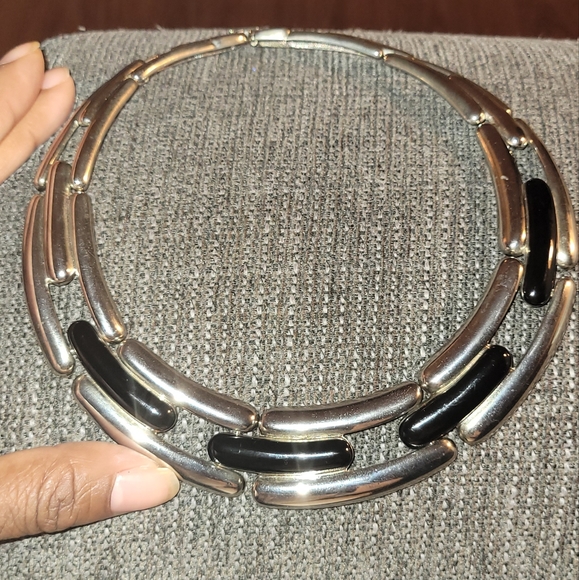 Givenchy Jewelry Vintage Givenchy Silvertone Link Choker Necklace